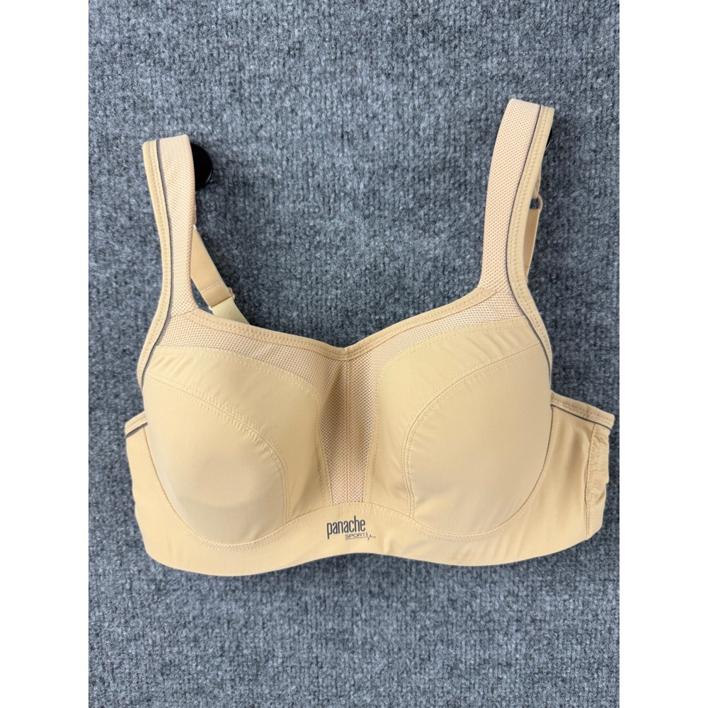 Panache Sport Wired High Impact Sports Bra Beige Nude 5021 Adjustable Straps 34D